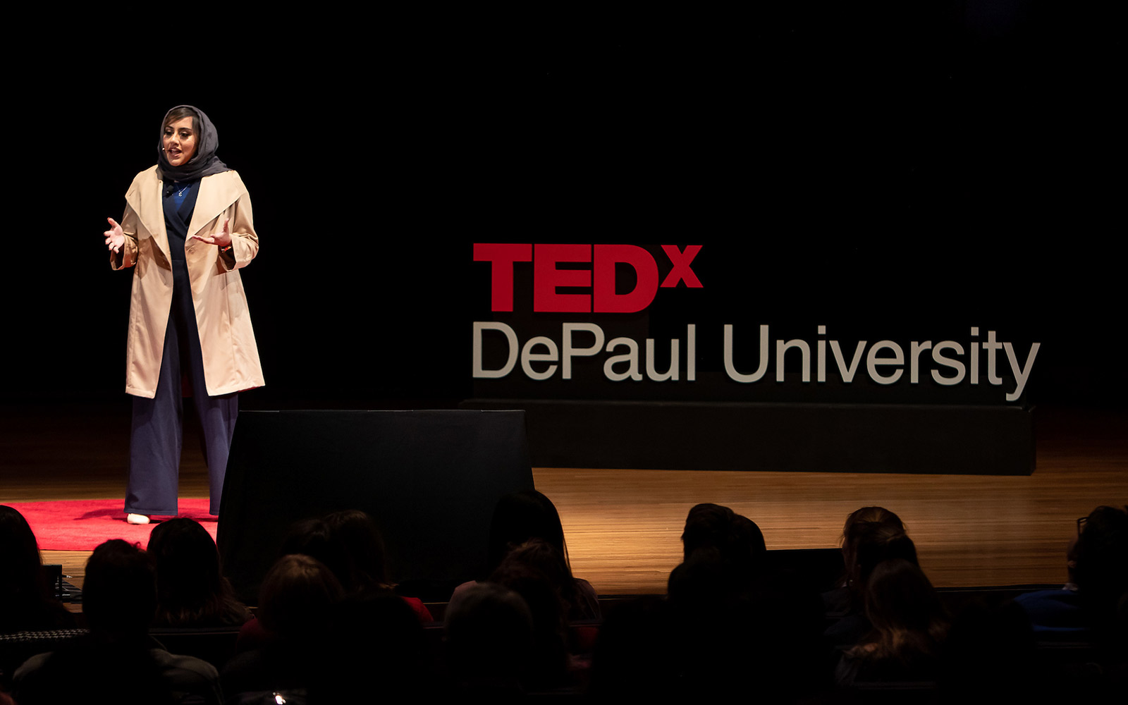 A speaker at TEDxDePaul University in 2019